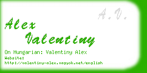alex valentiny business card